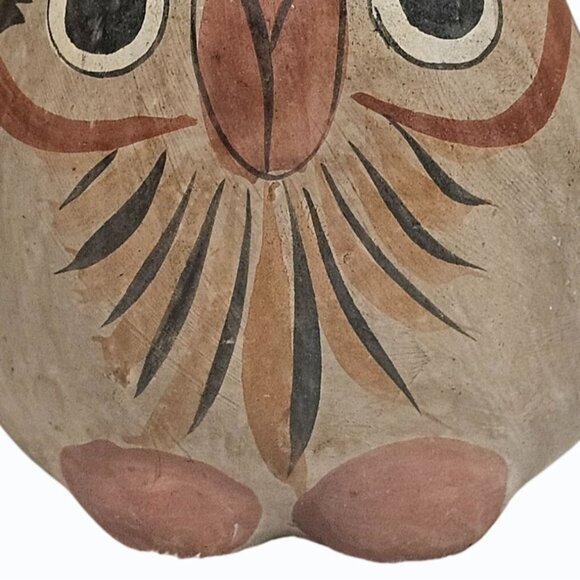 Vtg Mexico Stoneware OWL Bird Figurine Tonala Folk Art Southwestern Decor 4.5" - Picture 6 of 13